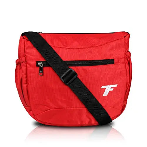 "Stylish Red Polyester Sling Bag: NSE:RELIANCE Must-Have Fashion Accessory!"