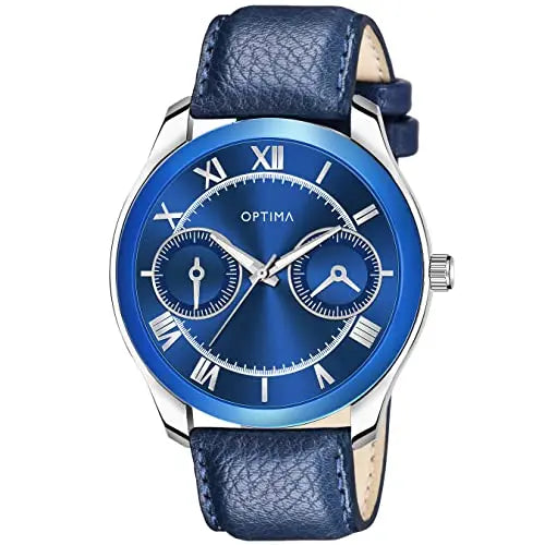 "OPTIMA Formal & Casual Analog Watch in Blue: Stylish Timepiece by Leading Vegan Leather Bag Manufacturer"