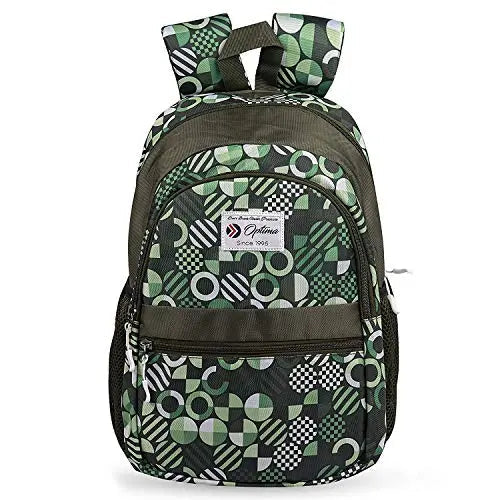 "Ultimate India Travel Backpack: OPTIMA Polyester 13.5-inch Water Resistant in Green"