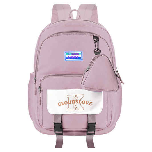 "Manama Must-Have: Trendy Clouds Love School Backpack for Teen Girls"