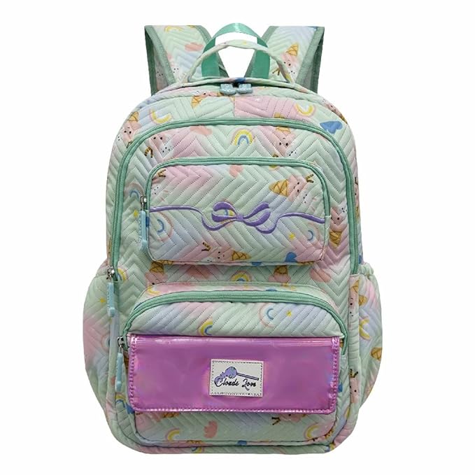 Stylish-Cricket-Inspired-Green-Girls-School-Bag-Fashionable-Waterproof-Large-Capacity Optima Inc