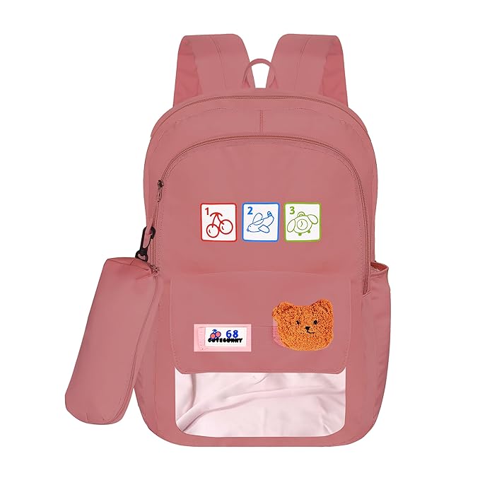 "Ultimate Dream11 Backpack: College Cute, Anti-Theft, Waterproof, Unisex (Peach)"