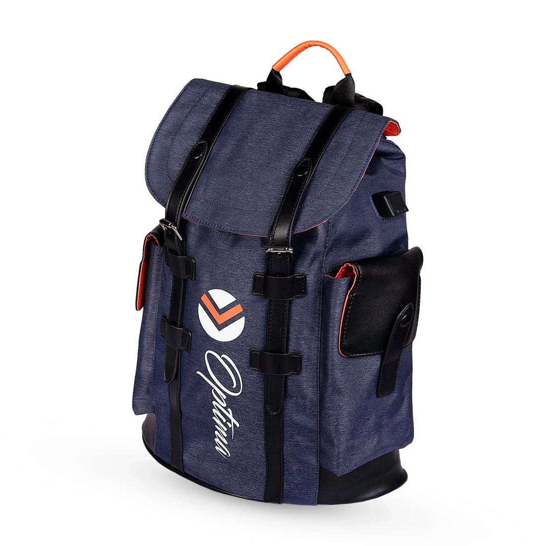 Leading-Brand-Manufactured-Reusable-Bag-Backpack-with-USB-Aux-Port-in-Navy-Blue Optima Inc