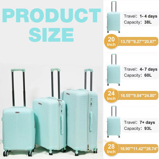 "Travel in Style with OPTIMA Cabin Luggage | T.Blue Polycarbonate 8 Wheel Spinner"