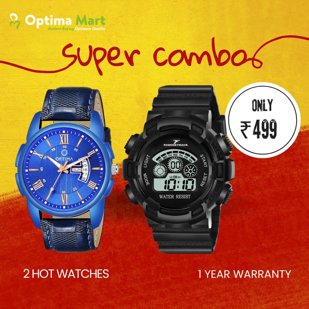 "Discover Optima's Stylish Analog Watch Combo - Best Choice for Bulk Bag Suppliers Near Me"