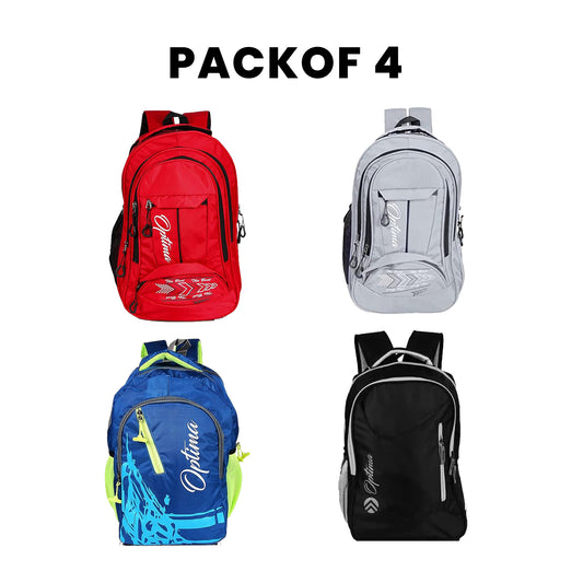 OPTIMA Slim Laptop Backpack,Vintage Tear Resistant Business Bag for Travel,College,School,Casual Daypacks (Four Pack Set)