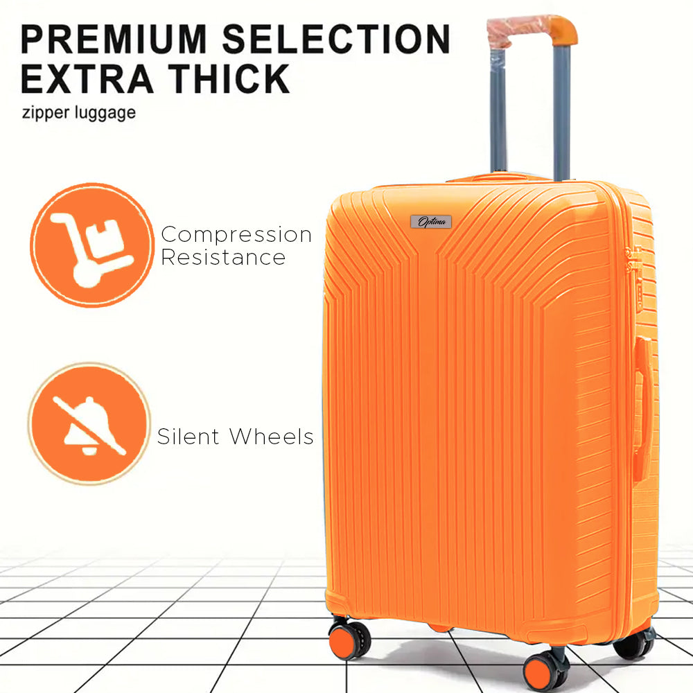 OPTIMA Medium Cabin Polycarbonate Hard-shell Sided 8 Spinner Wheels 360 Degree Wheeling System Luggage/Suitcase Size -24inch