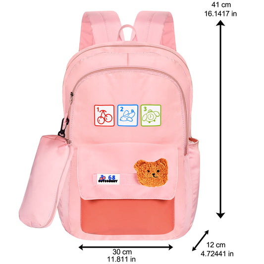clouds love Backpacks 15.6 Inch College Cute Bookbag Anti Theft Women Casual School backpack for Unisex(Peach)