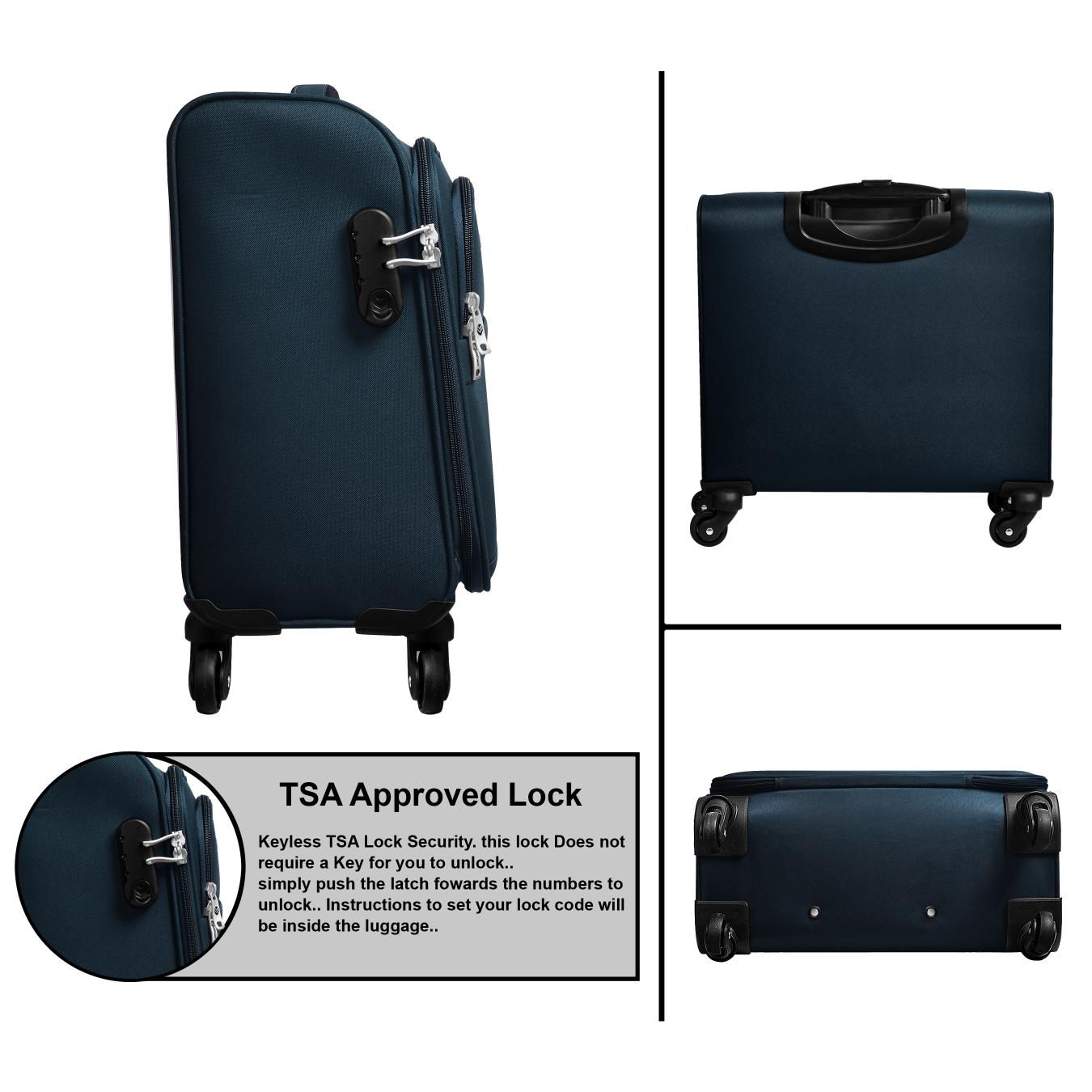 OPTIMA Overnighter Small Cabin Luggage Premium Trolley Luggage -Capacity: 35 liters- Blue optima-bags