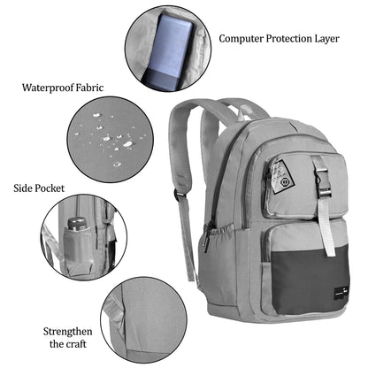 clouds love Laptop Backpacks 15.6 Inch College Cute Bookbag Anti Theft Women Casual backpack for Teen Girls (Grey)