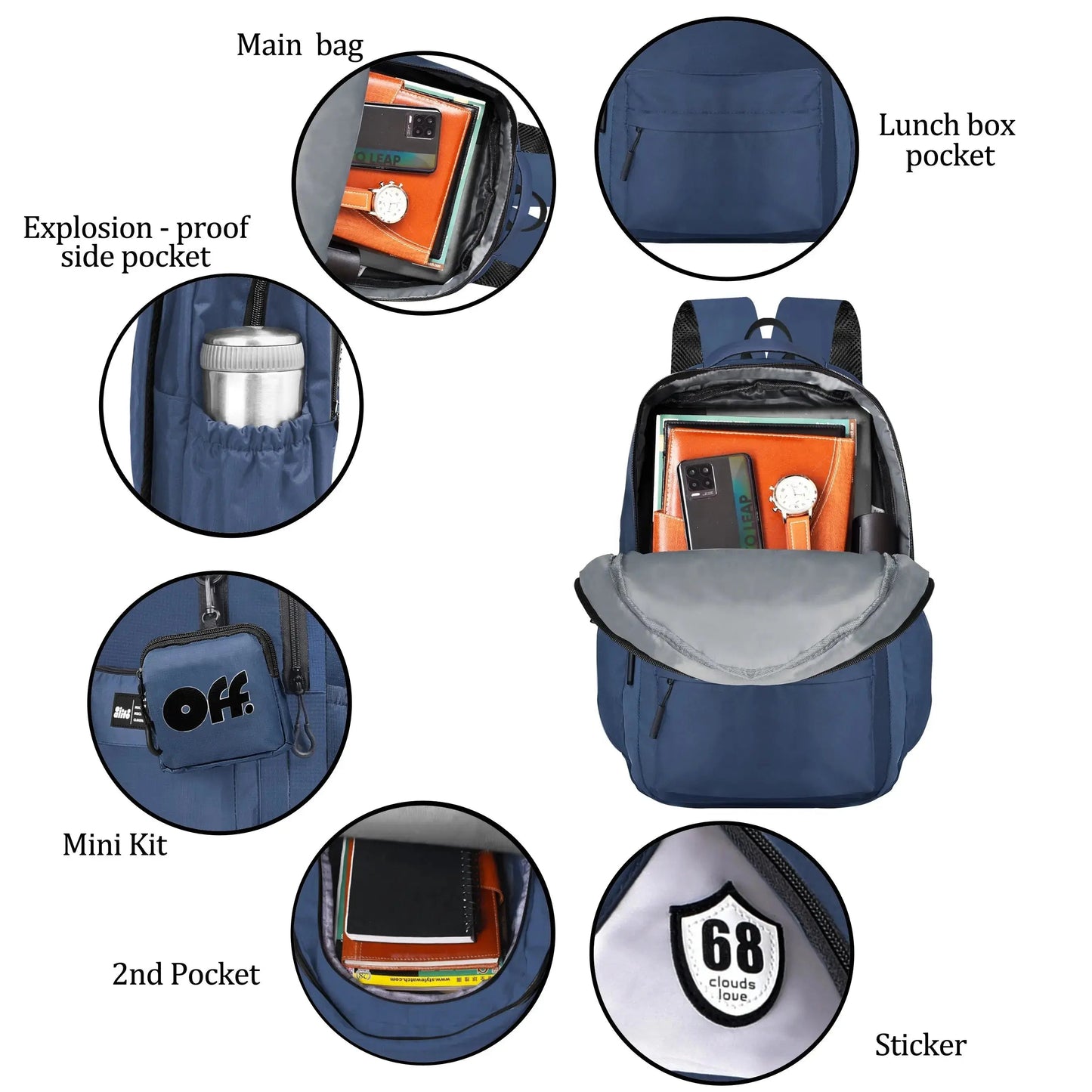 clouds love School Backpacks for Teen Girls - Laptop Backpacks 15.6 Inch College Cute Bookbag Anti Theft Women Casual backpack (Blue) optima-bags