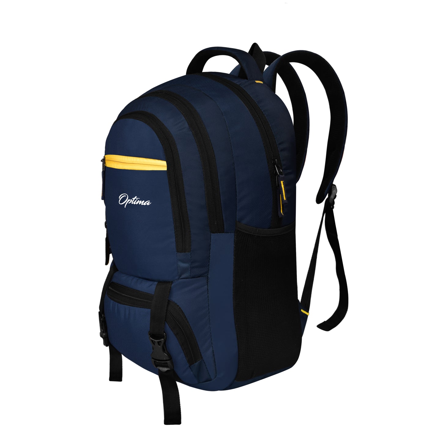 Optima Casual Backpack 28L, 2 Main Compartments, Bottle Pocket, Front Pocket, Padded Shoulder Strap-Blue