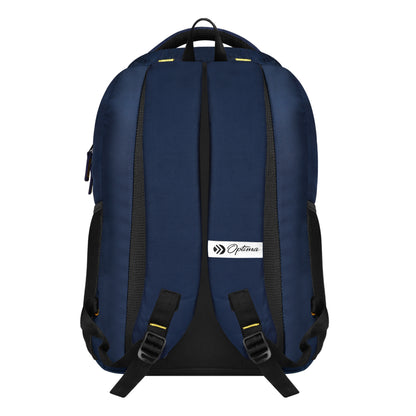 Optima Casual Backpack 28L, 2 Main Compartments, Bottle Pocket, Front Pocket, Padded Shoulder Strap-Blue