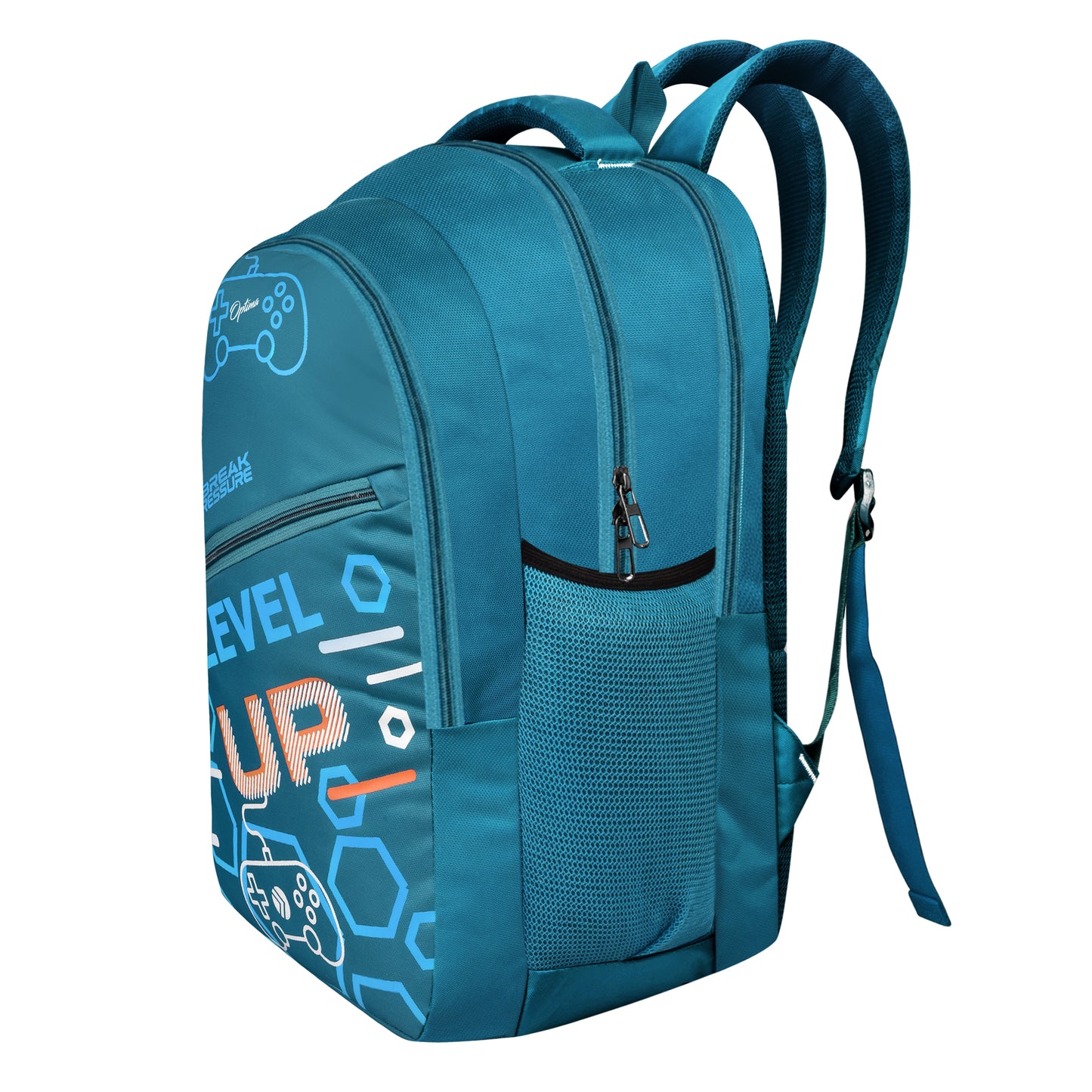 Optima College Backpack with Front Organizer and Spacious Interiors for Men & Women -T.Blue