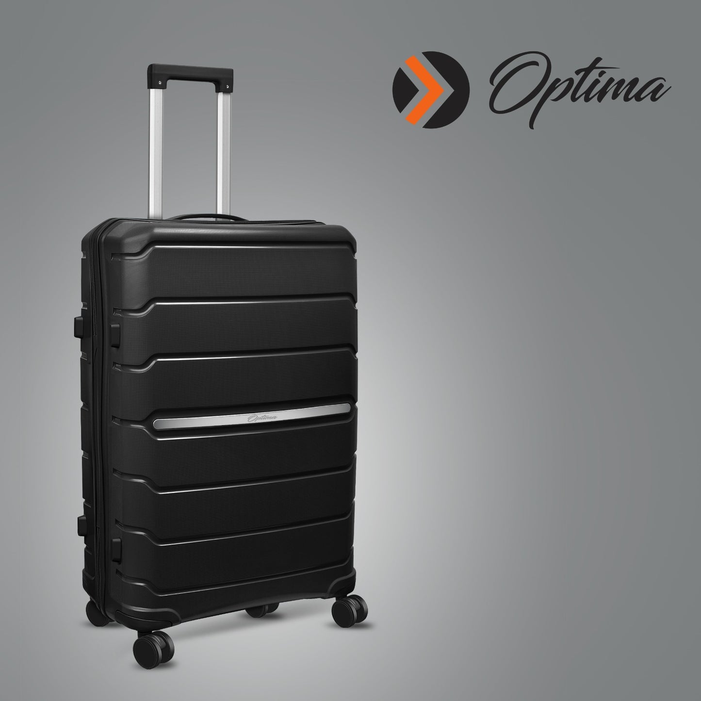 Optima Zenith Hardside Expandable with Double Spinner Wheels, Carry-On 24-Inch, Black