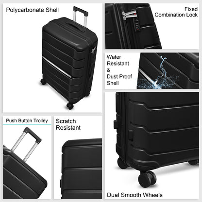 Optima Zenith Hardside Expandable with Double Spinner Wheels, Carry-On 28-Inch, Black