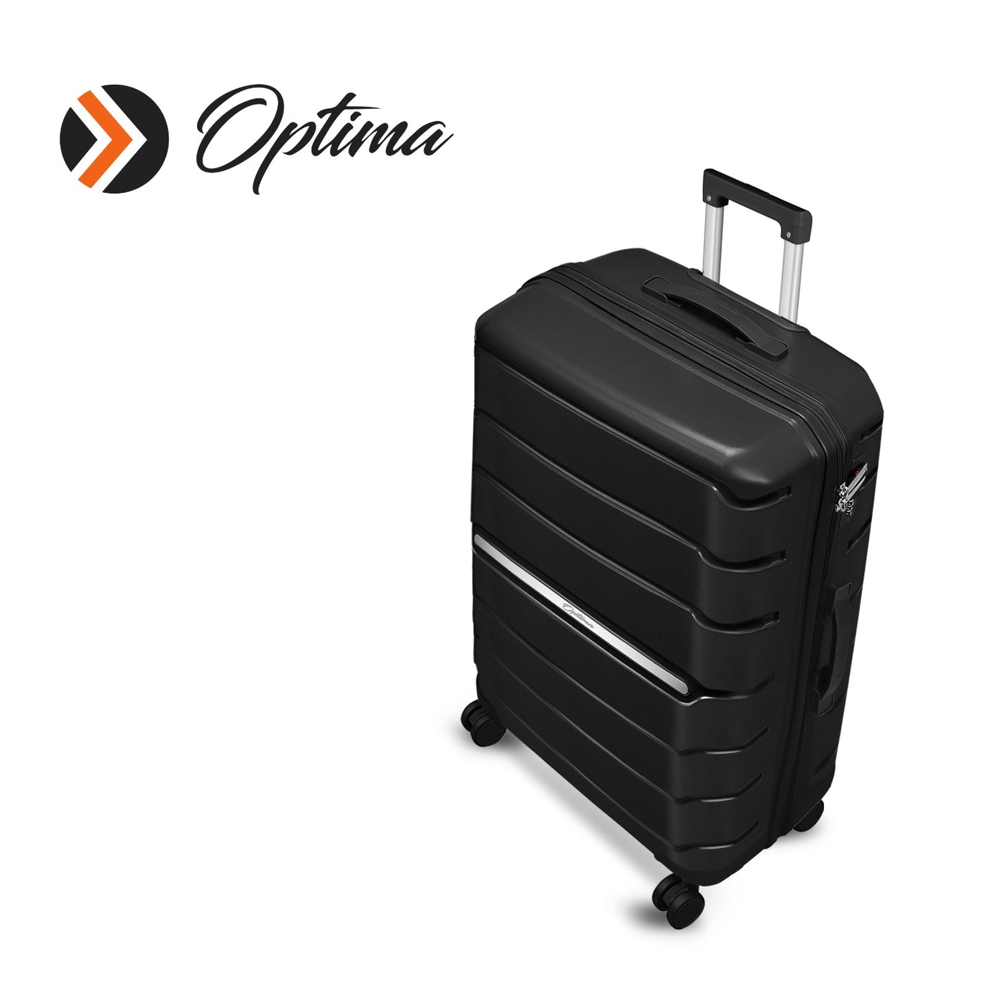 Optima Zenith Hardside Expandable with Double Spinner Wheels, Carry-On 28-Inch, Black