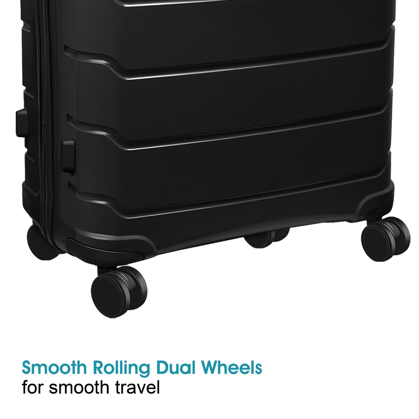 Optima Zenith Hardside Expandable with Double Spinner Wheels, Carry-On 24-Inch, Black