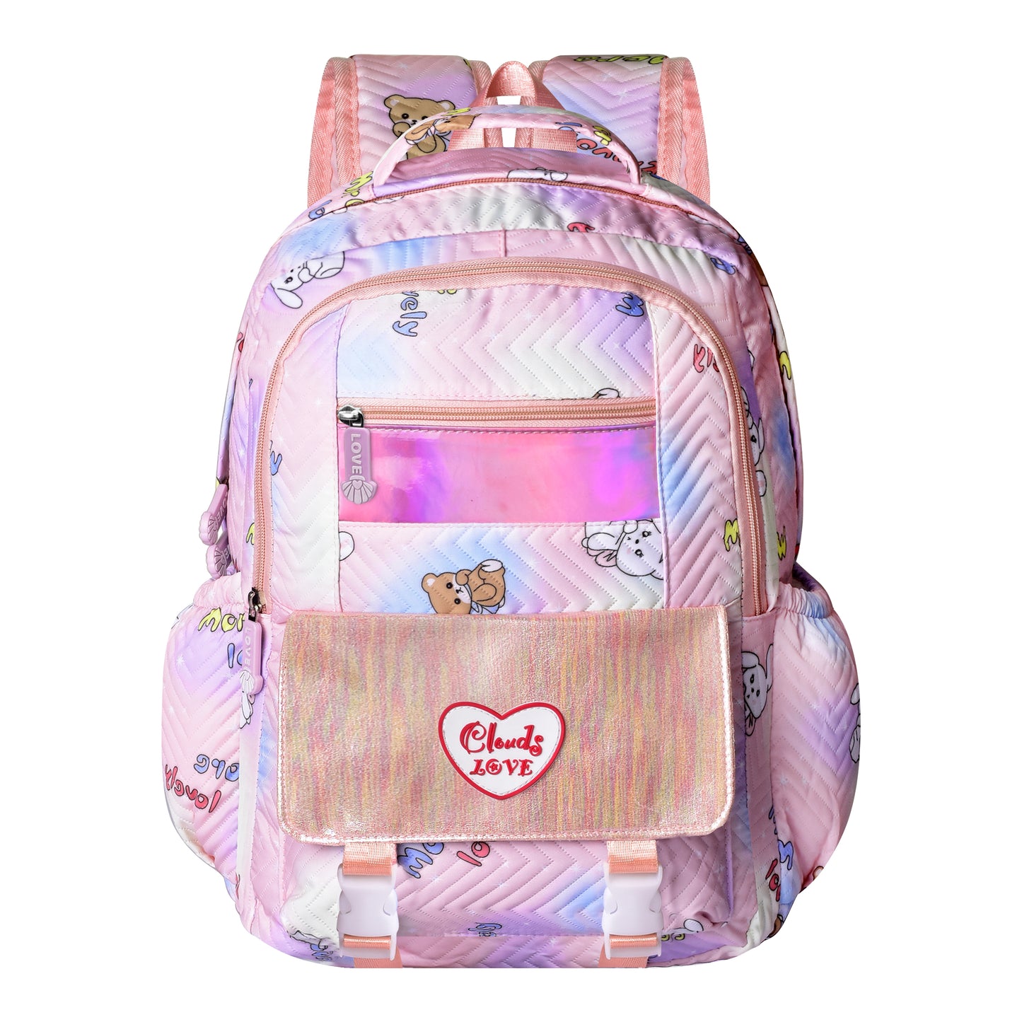 clouds love 15.6 Inch College Cute Bookbag Anti Theft Women Casual backpack for Teen School Girls laptop bag (Peach)