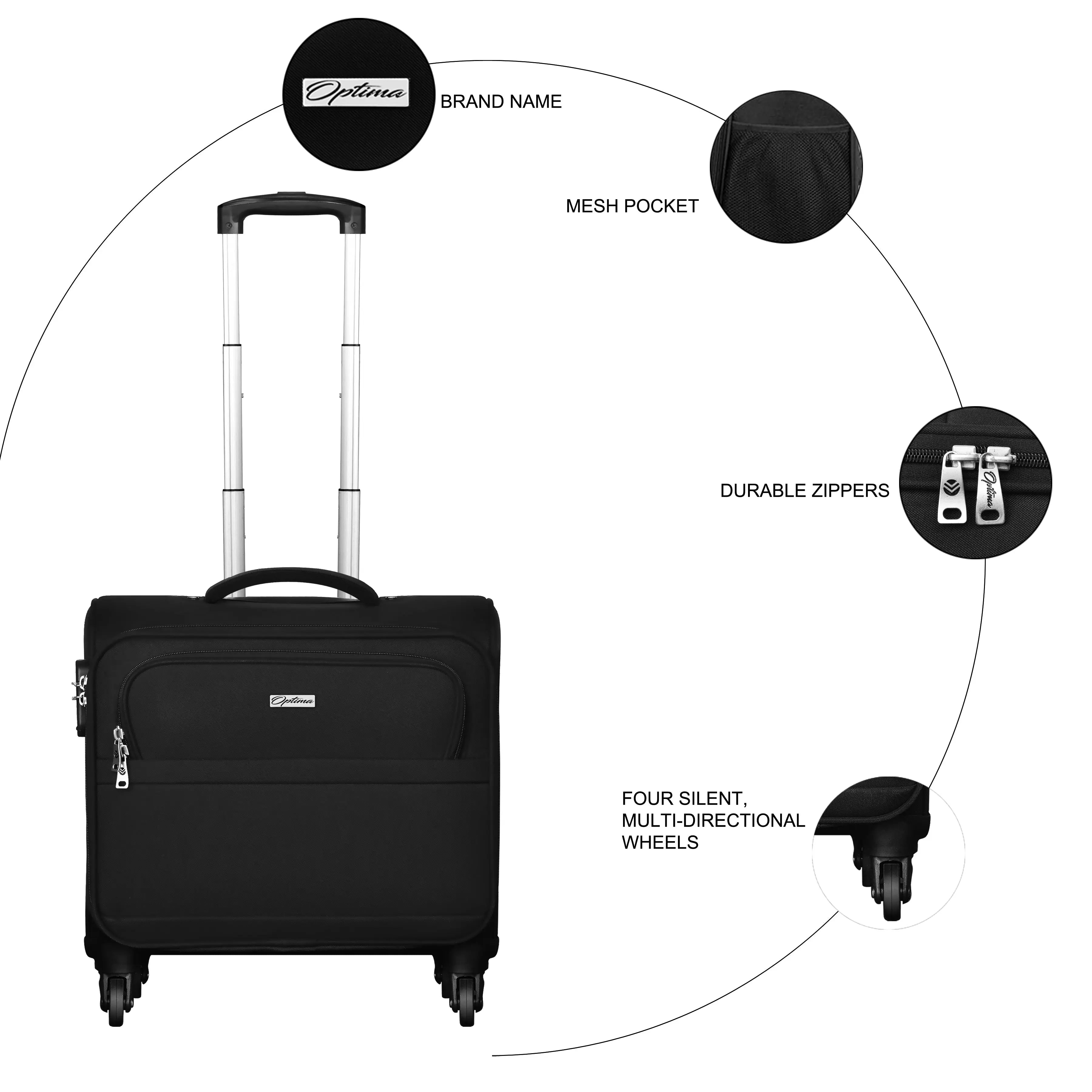 it luggage Spectacular Soft Suitcase | Expandable Small Travel Bag | 8  Wheel Trolley | 12-2422-08 Black 40 cm : Amazon.in: Fashion