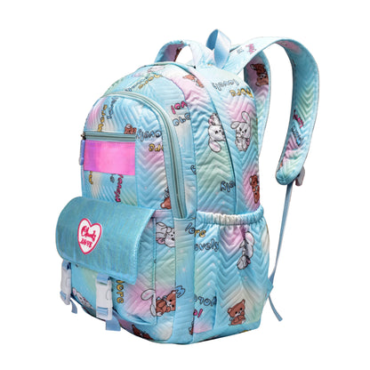 clouds love 15.6 Inch College Cute Bookbag Anti Theft Women Casual backpack for Teen School Girls laptop bag (Sky Blue)