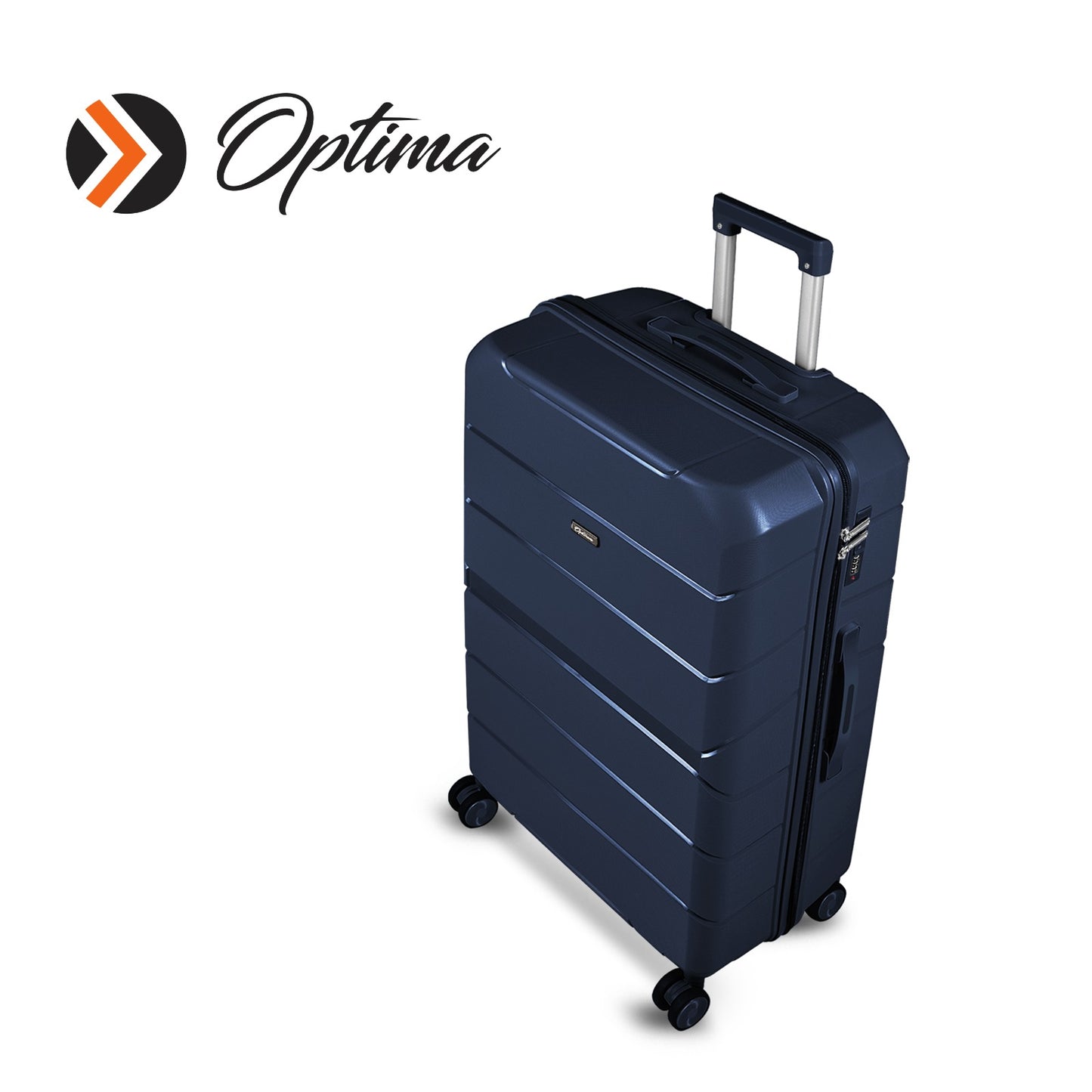 Optima Check-in Polypropylene Hardsided 8 Wheels Luggage Speed_ Wheel Trolley TSA Lock- 20 inch BLUE