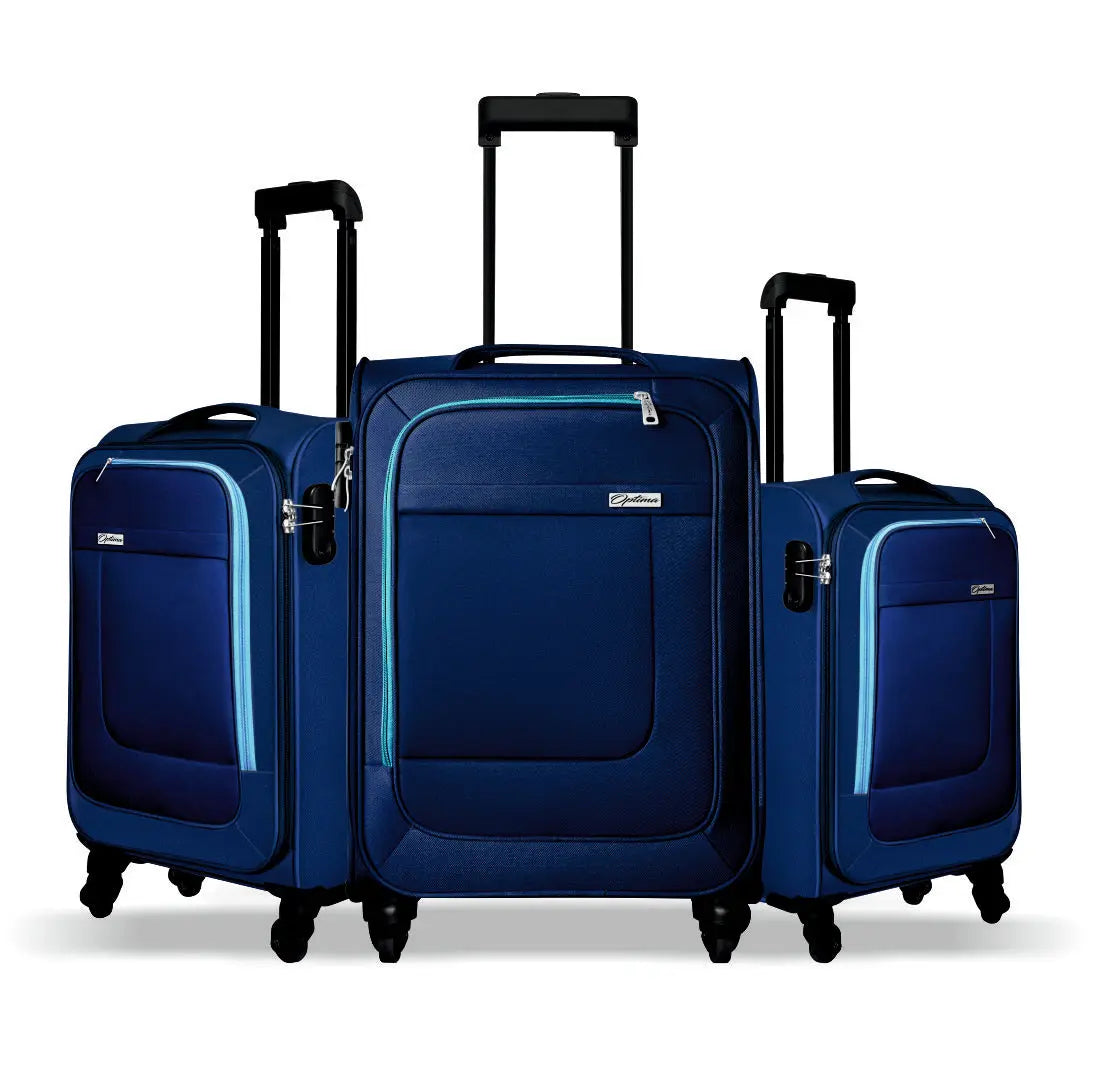 Optima Prion Softside Expandable Roller Luggage, 3-Piece Set (21/25/29) Optima