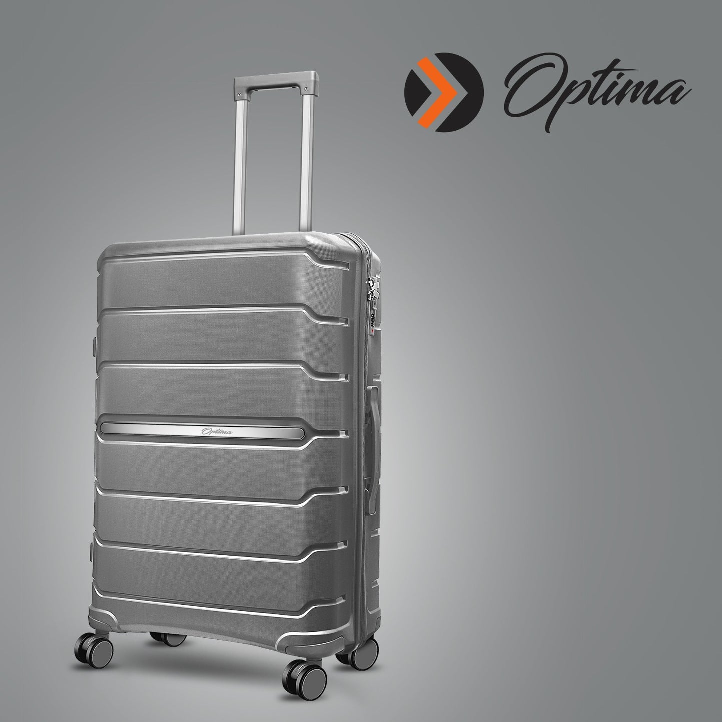 Optima Zenith Hardside Expandable with Double Spinner Wheels, Carry-On 24-Inch, Grey