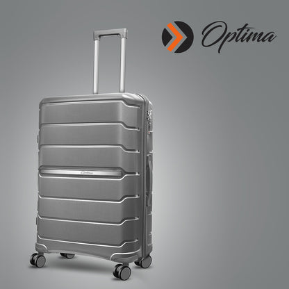 Optima Zenith Hardside Expandable with Double Spinner Wheels, Carry-On 28-Inch, Grey