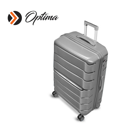 Optima Zenith Hardside Expandable with Double Spinner Wheels, Carry-On 24-Inch, Grey