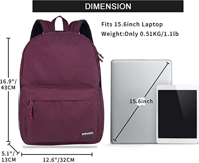 Optima Premium Casual Laptop Backpack - 20L, USB Charging, All Black
