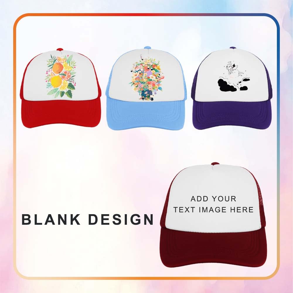Optima Premium Sublimation Trucker Hats - Blank Mesh Cap, One Size