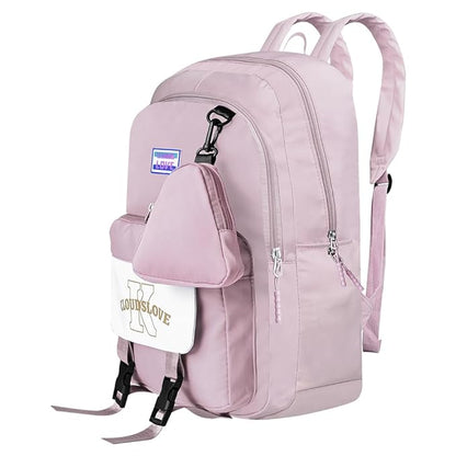 clouds love School Backpacks for Teen Girls - Laptop Backpacks 15.6 Inch College Cute Bookbag Anti Theft Women Casual Daypack(Peach)