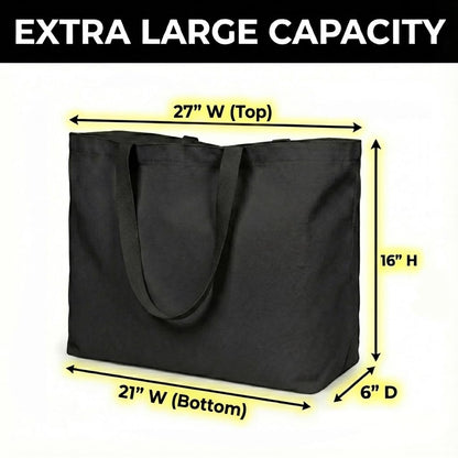 Optima Extra Large Canvas Tote Bag - Reusable Grocery Carrier