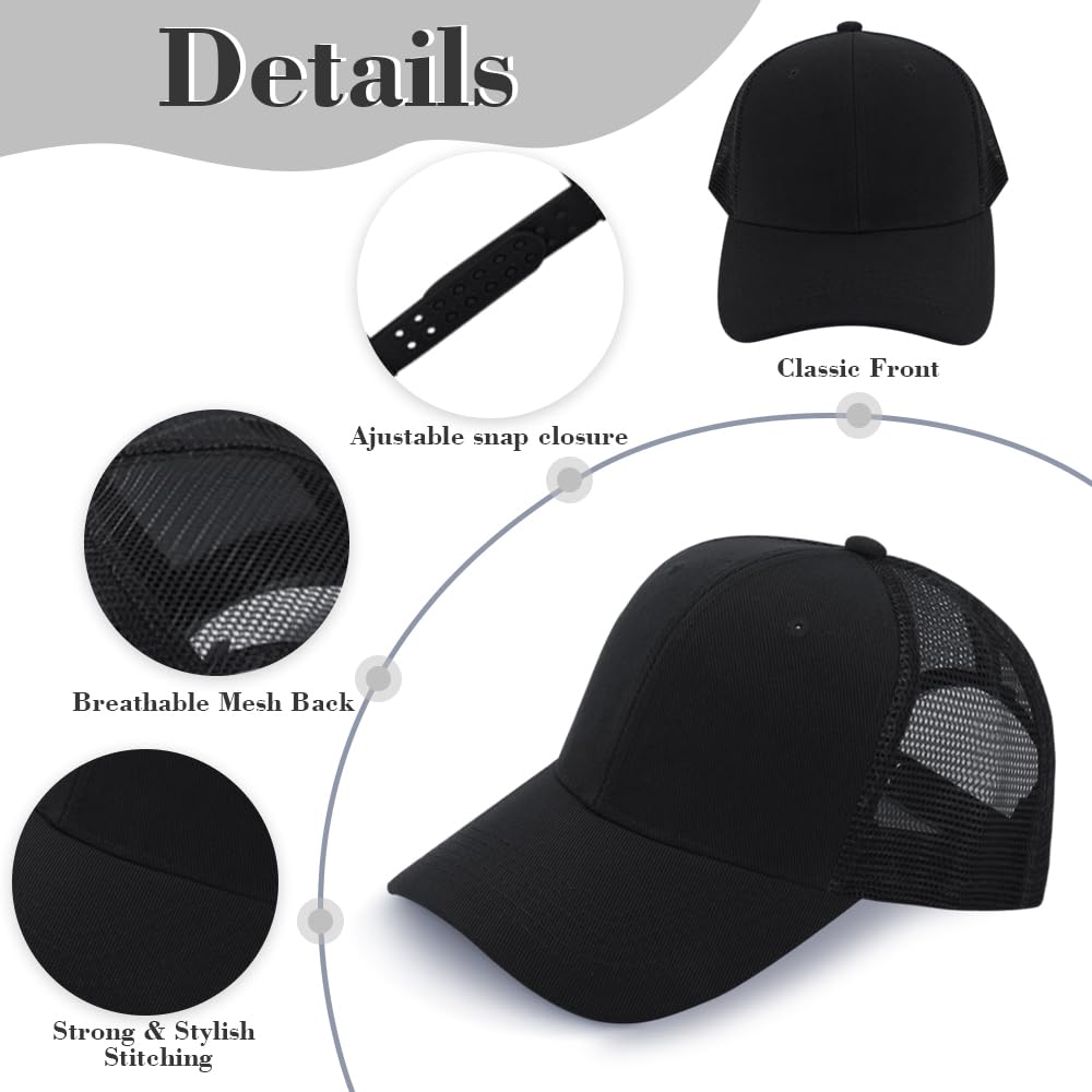 Optima Premium Adjustable Mesh Trucker Hats - 24 Pack, One Size