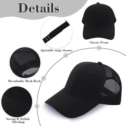 Optima Premium Adjustable Mesh Trucker Hats - 24 Pack, One Size