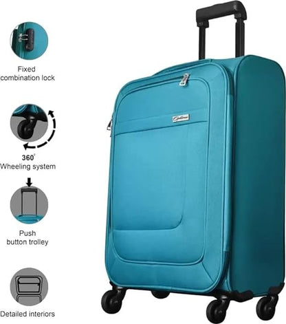 OPTIMA Prion Softside Expandable Roller Luggage, T.Blue, 2-Piece Set (20/24)