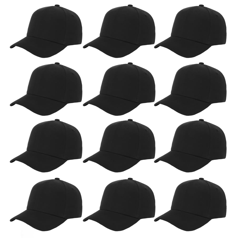 Optima Premium Adjustable Baseball Cap - Unisex, Black, One Size