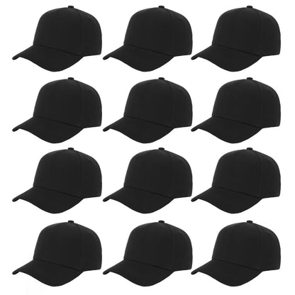 Optima Premium Adjustable Baseball Cap - Unisex, Black, One Size