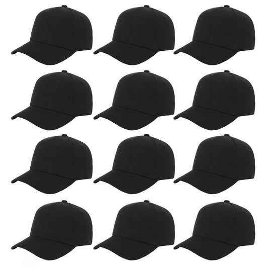Optima Premium Adjustable Baseball Cap - Unisex, Black, One Size