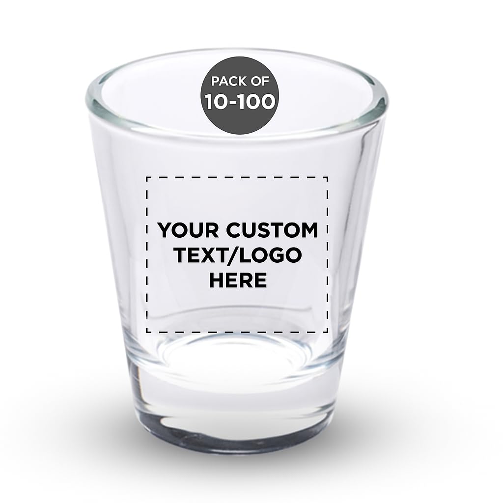 Optima Custom Shot Glasses Set - 1.75 oz, 100 Pack for Events