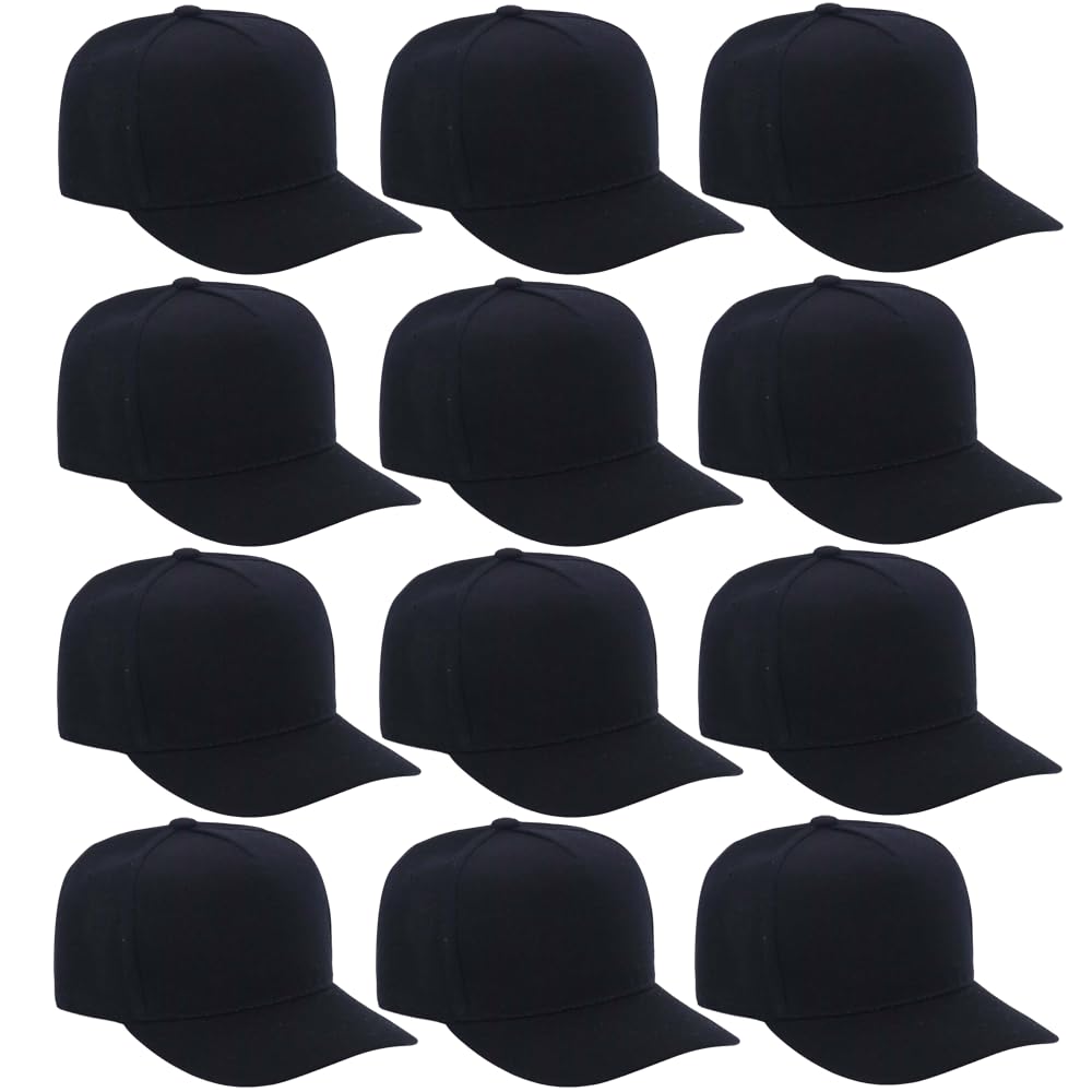 Optima Seamless Baseball Caps - 12 Pack, Adjustable & Breathable
