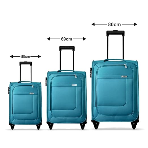 OPTIMA Prion Softside Expandable Roller Luggage, T.Blue, 3-Piece Set (20/24/28)