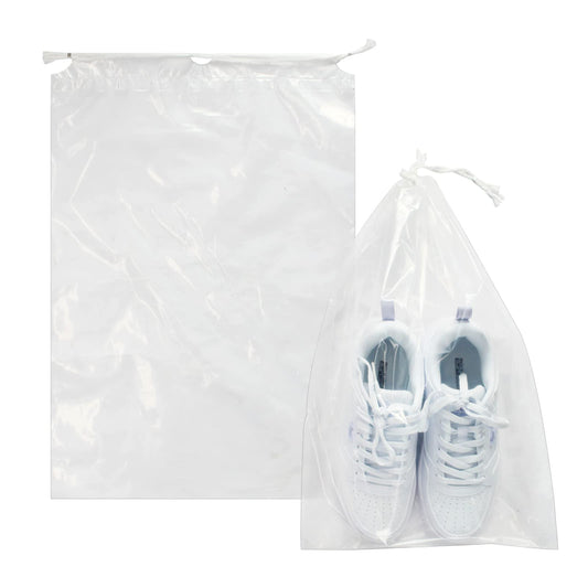 Optima Premium 100 Pack Transparent Shoe Bags - 12x18 Inch Travel Organizers
