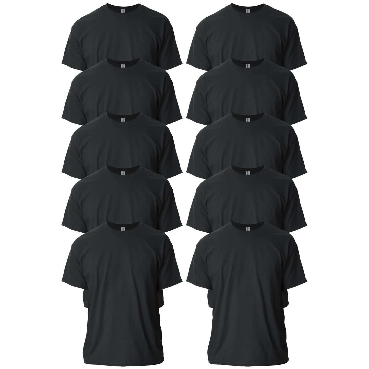 Optima Premium Ultra Cotton T-Shirt - Large, Black (10-Pack)