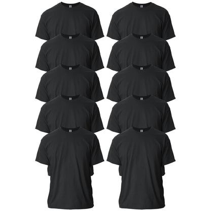 Optima Premium Ultra Cotton T-Shirt - Large, Black (10-Pack)