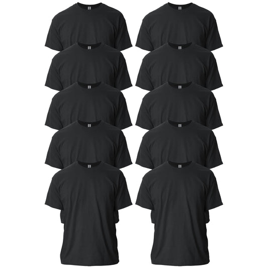 Optima Premium Ultra Cotton T-Shirt - Large, Black (10-Pack)