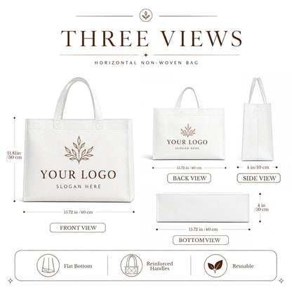 Optima Premium Non-Woven Tote Bag - 15” x 12” x 4” for Events