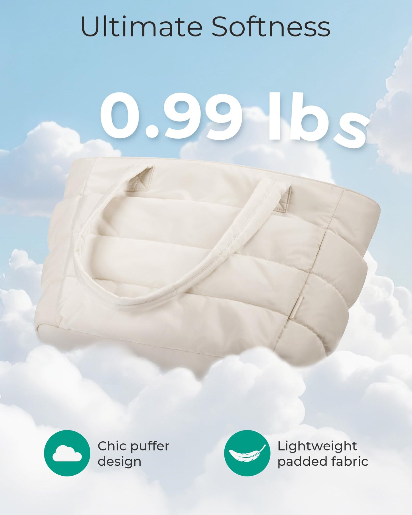 Optima Premium Lightweight Puffy Tote Bag - Versatile for Travel & Gym