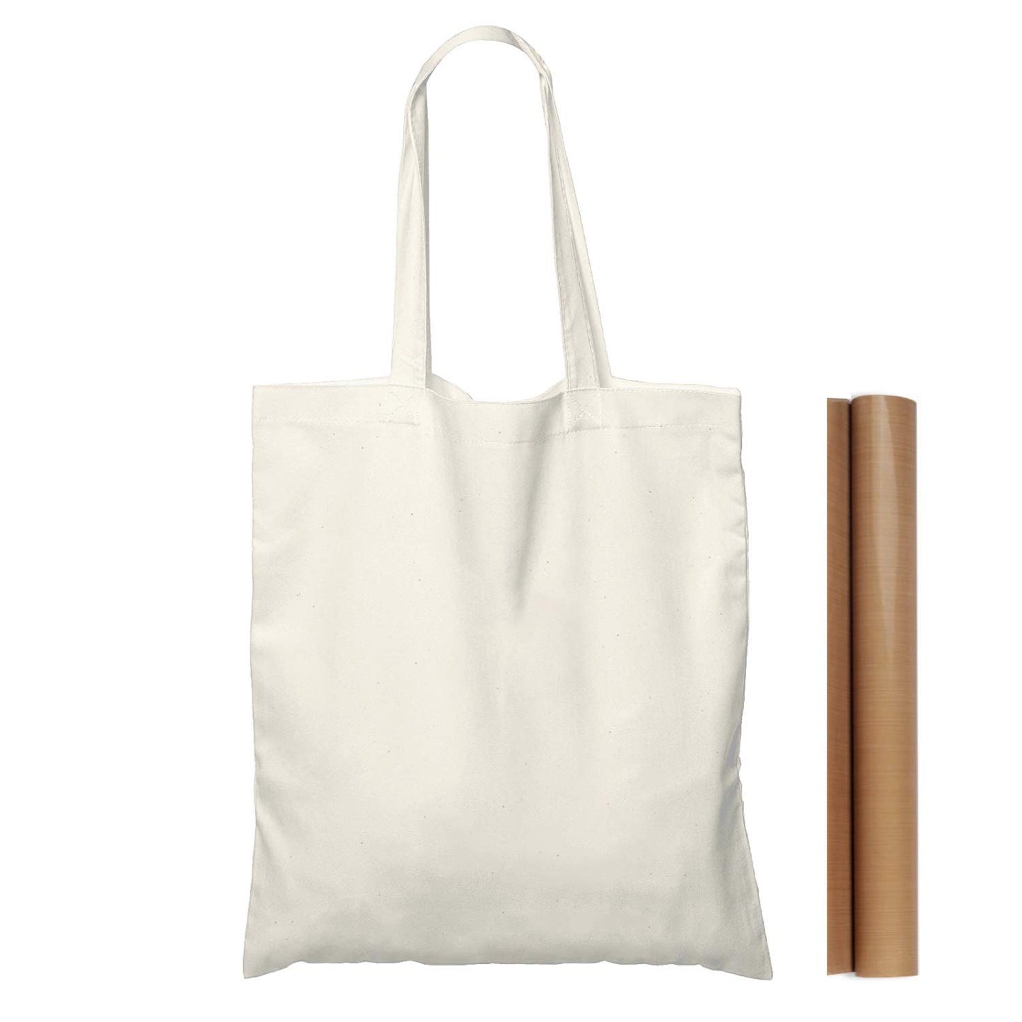Optima Premium 15'' x 16'' Natural Cotton Tote Bags - 25 Pack